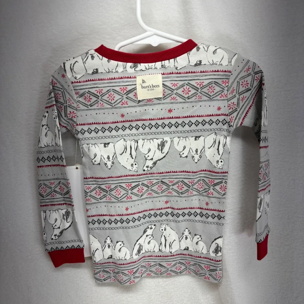 Burts Bees Kids Organic Cotton Snug‎ Fit Pajama Top Polar Bear Print 2T